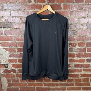 Virtus Outdoor Group Shirt Mens Large Black Long Sleeve Zip Pocket Athletic Gym
